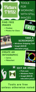 Informational infographic containing resources for image media